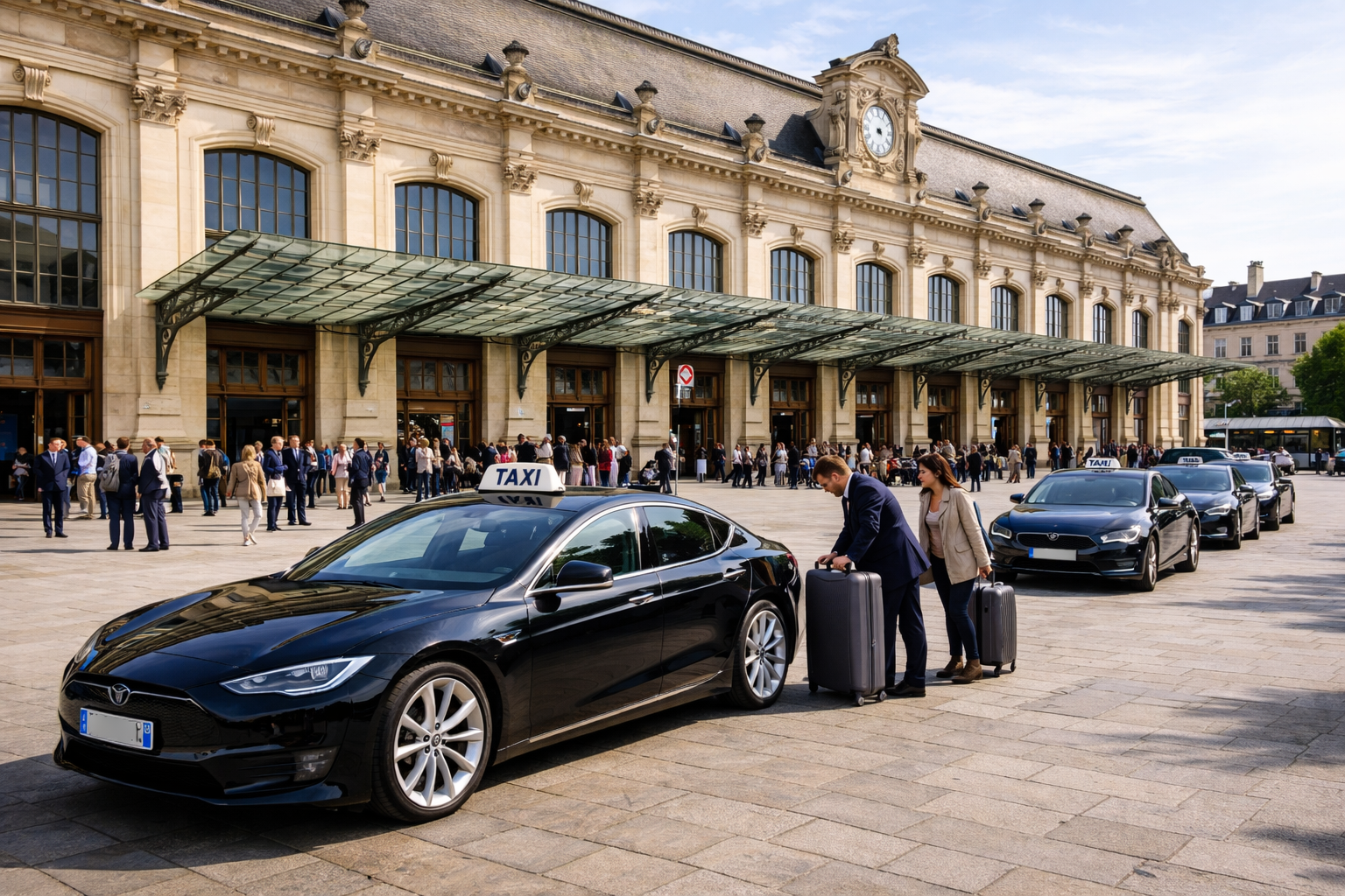 Façade de la Gare Saint-Jean de Bordeaux, parvis côté cours de la Marne